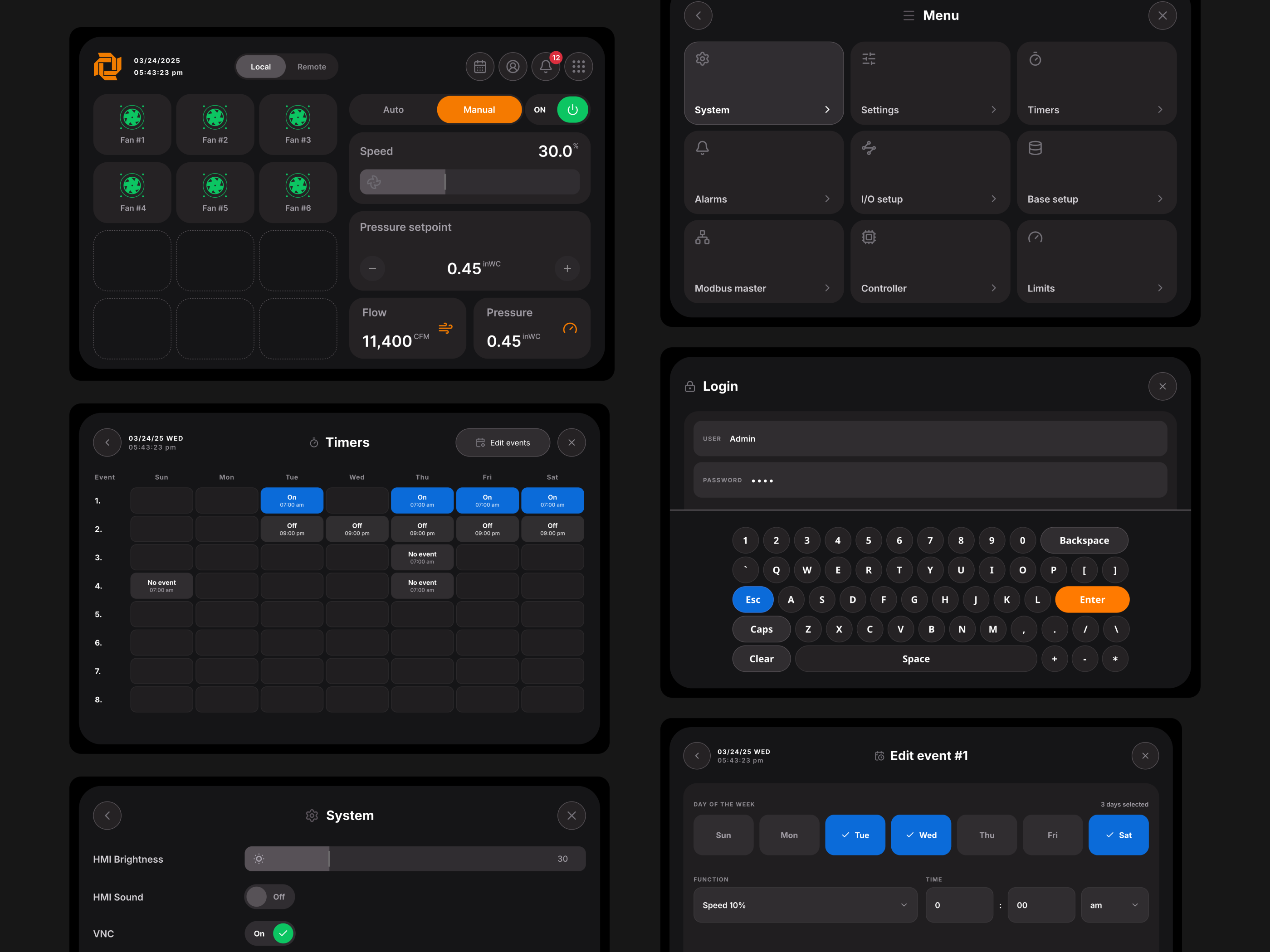 CreoCore HMI — interface overview