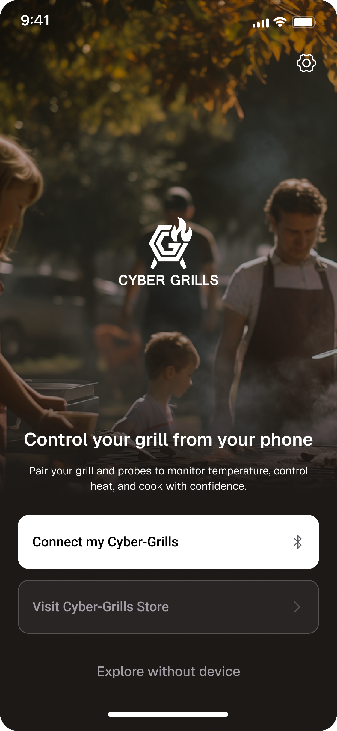 App Cyber Grills — Onboarding & pairing 1