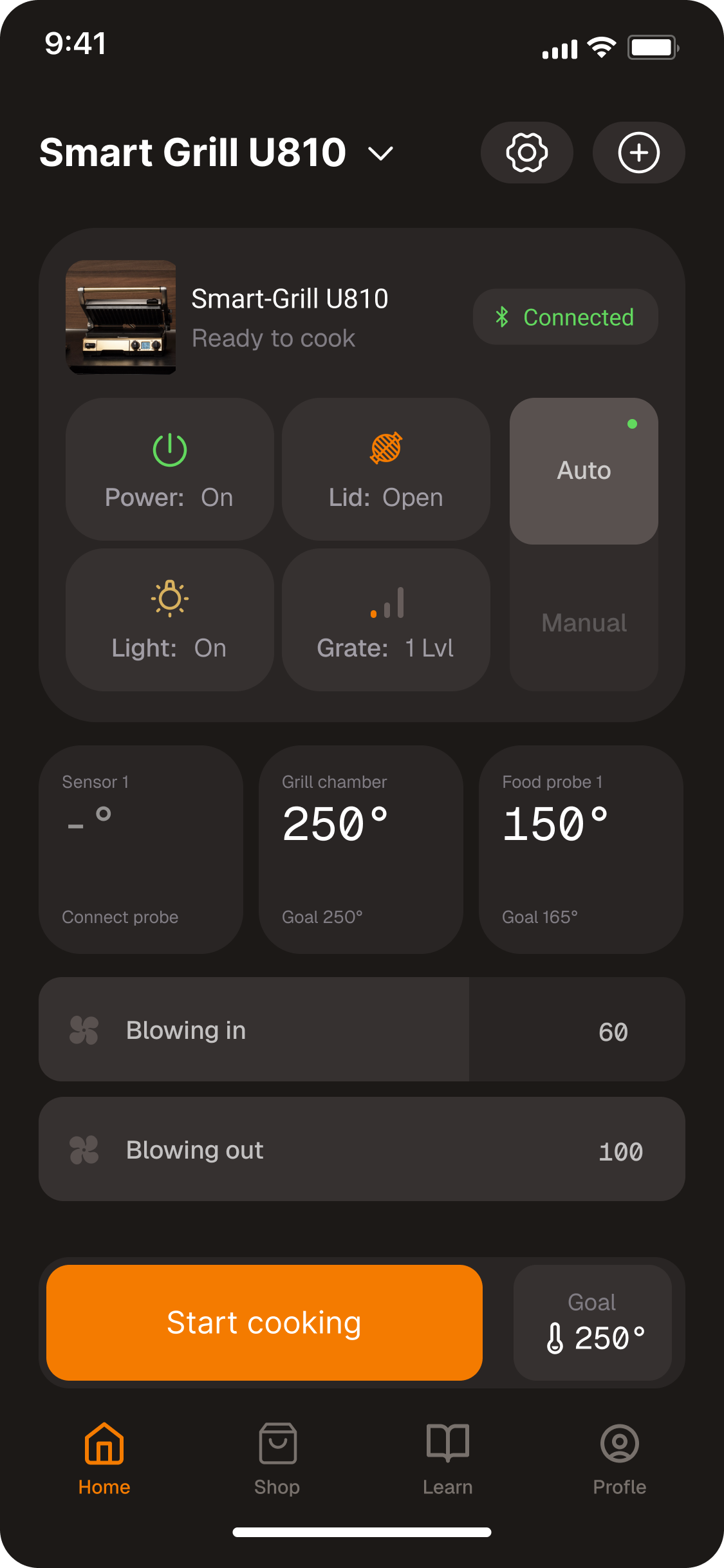 App Cyber Grills — Connect, control & cooking flow 1